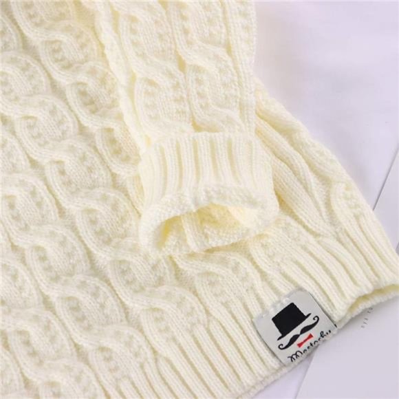 Toddler Baby Boys Girls Knit Sweater Turtleneck Winter Sweater Pullover Top - Picture 4 of 5